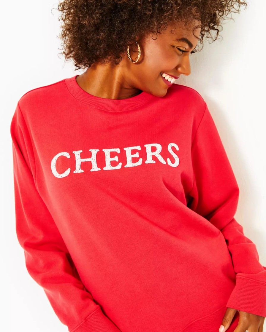 Women Lilly Pulitzer Tops | Ballad Cotton Cheers Sweatshirt