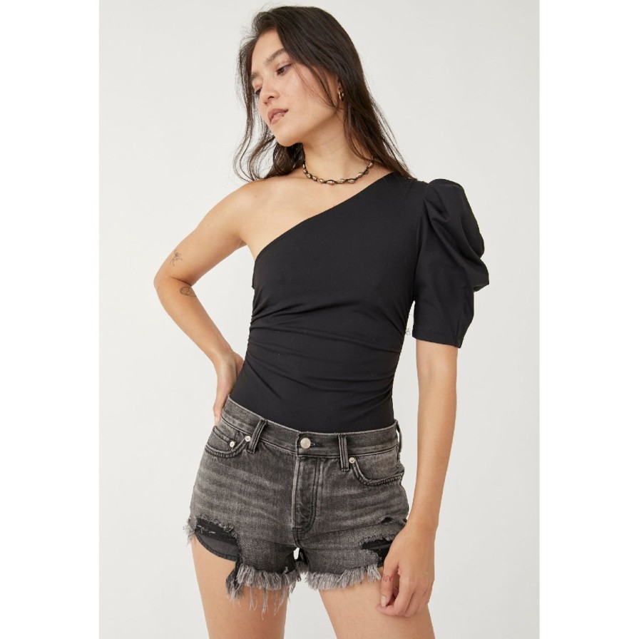 Women Free People Tops | Somethin Bout You Solid Bodysuit