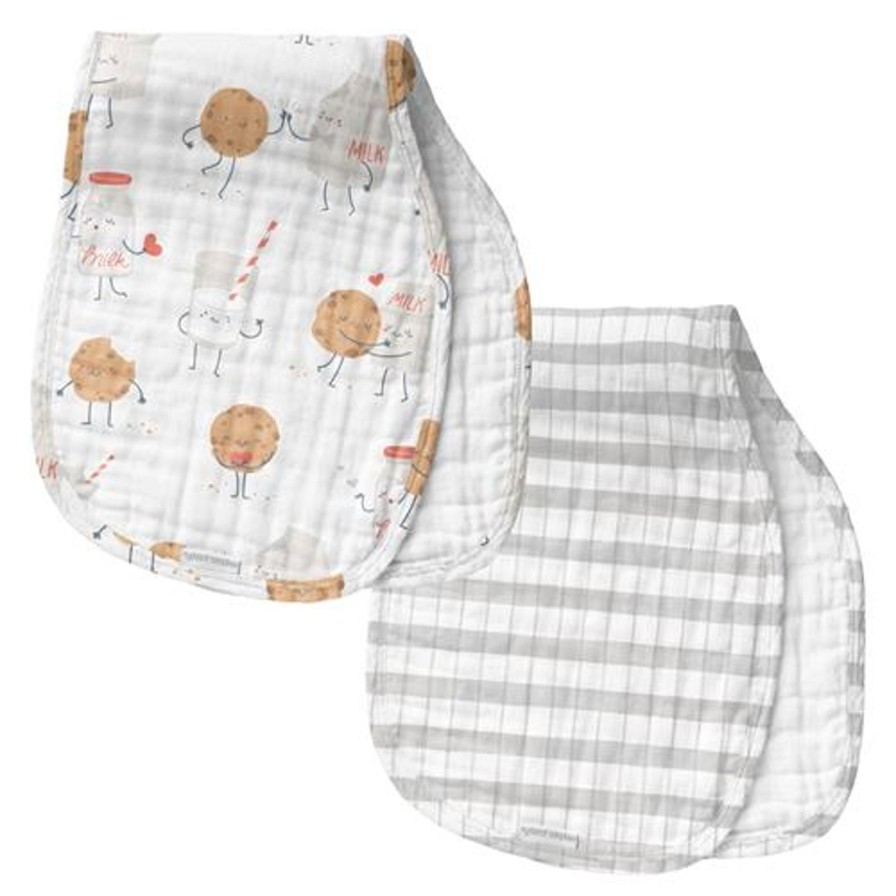 Littles Stephen Joseph | Muslin Burp Cloths-Milk & Cookies