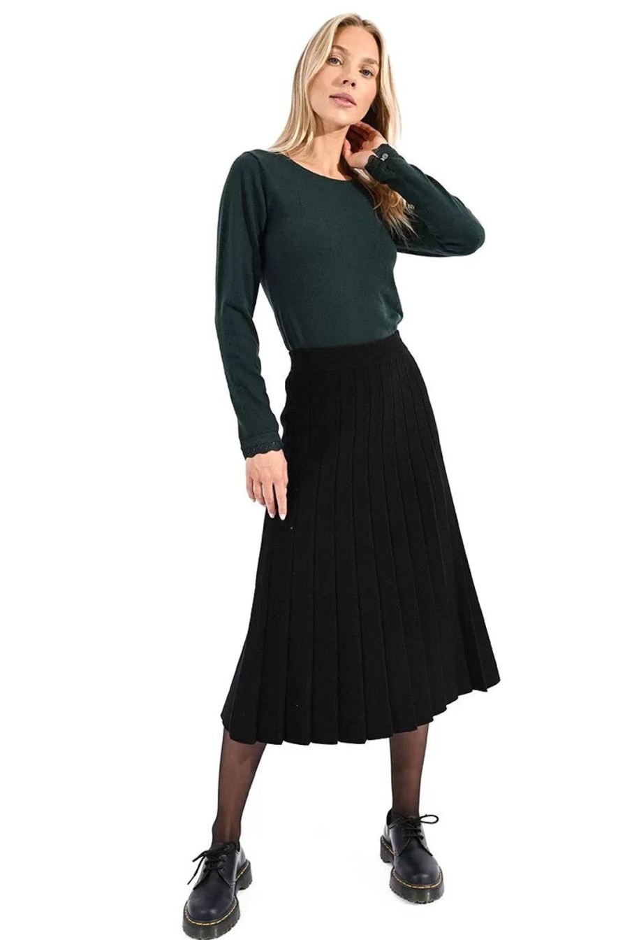 Women Molly Bracken Bottoms | Pleated Skirt-Black