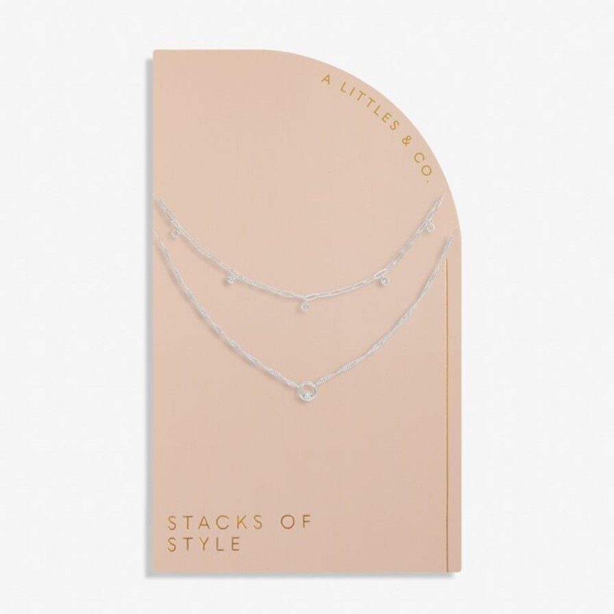 Women A Littles & Co. Necklaces | Stacks Of Style Organic Shape Necklace In Silver Plating