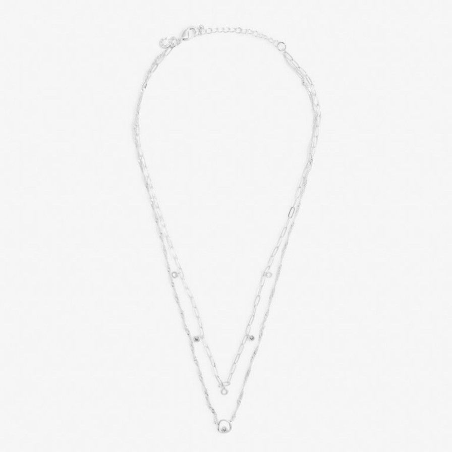 Women A Littles & Co. Necklaces | Stacks Of Style Organic Shape Necklace In Silver Plating