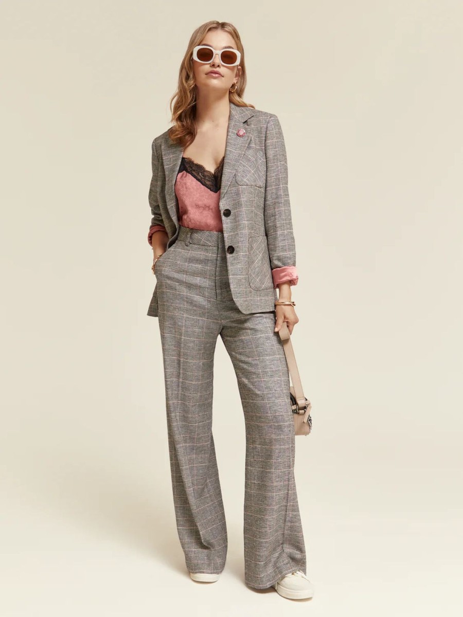 Women Scotch & Soda Sweaters & Jackets | Prince Of Wales Checked Blazer