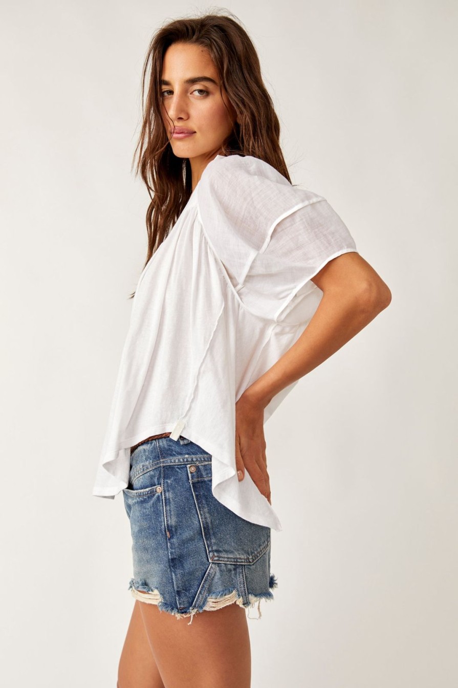 Women Free People Tops | Sunray Babydoll Top-Optic White