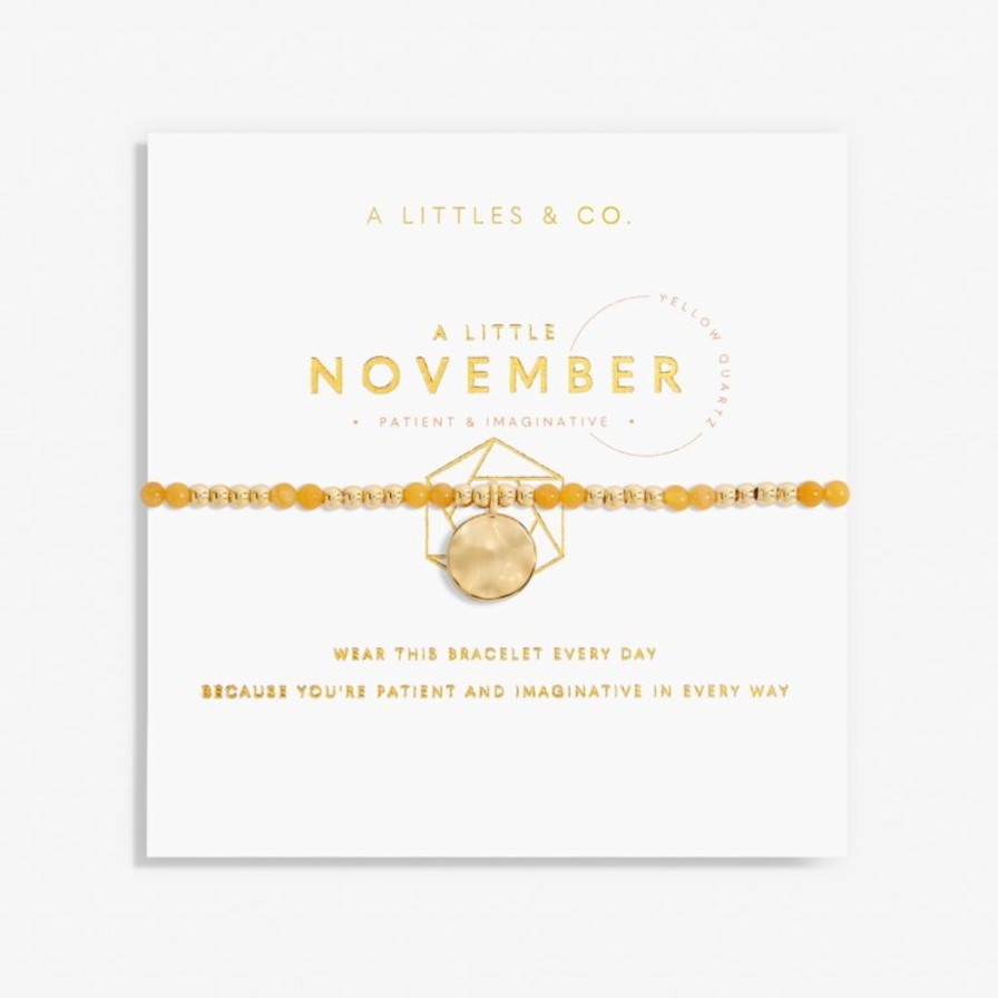 Women A Littles & Co. Bracelets | Birthstone A Little November Bracelet In Gold-Tone Plating-Yellow Quartz