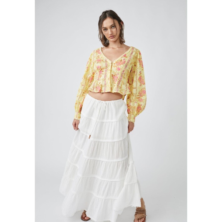 Women Free People Bottoms | Simply Smitten Maxi Skirt-White