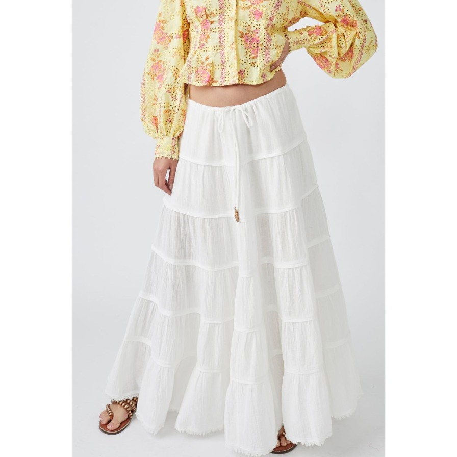 Women Free People Bottoms | Simply Smitten Maxi Skirt-White