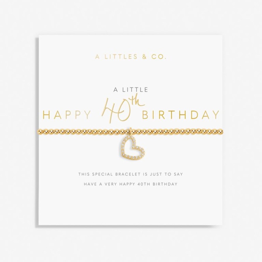 Women A Littles & Co. Bracelets | A Little 'Happy 40Th Birthday' Bracelet In Gold-Tone Plating