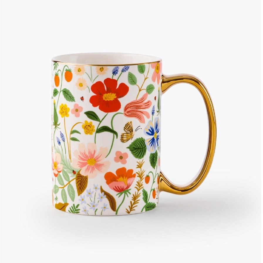 Home Rifle Paper Co. Serveware | Strawberry Fields Porcelain Mug