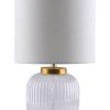 Home SYNPLE Lamps | Gretta 23" Glass Table Lamp With Gold Leaf Cap And Base With