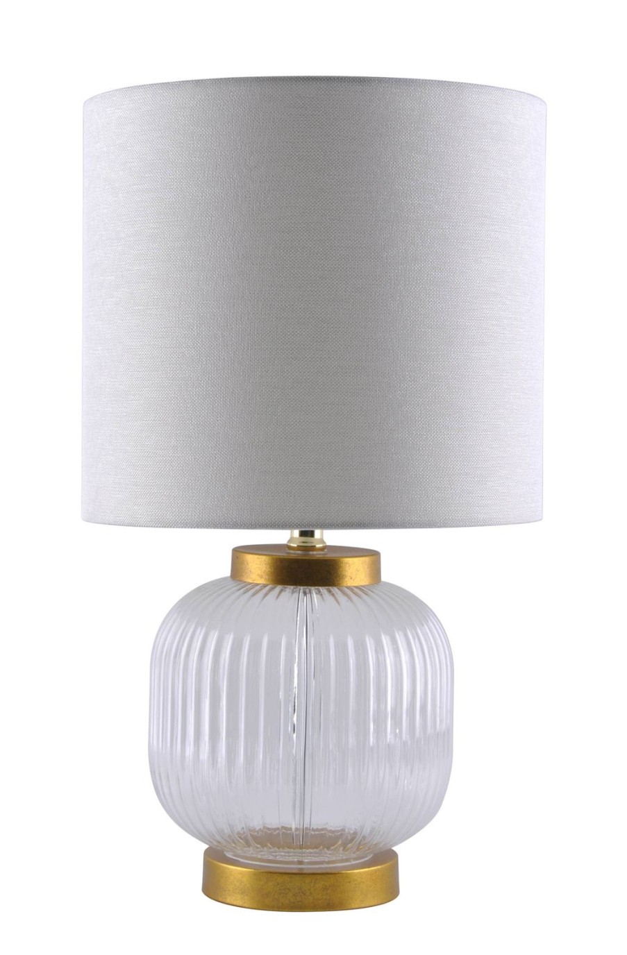 Home SYNPLE Lamps | Gretta 23" Glass Table Lamp With Gold Leaf Cap And Base With