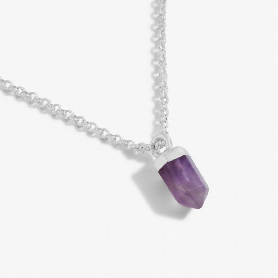 Women Katie Loxton Necklaces | Affirmation Crystal (Amethyst) A Little 'Protection' Necklace-18" + 2" Extender