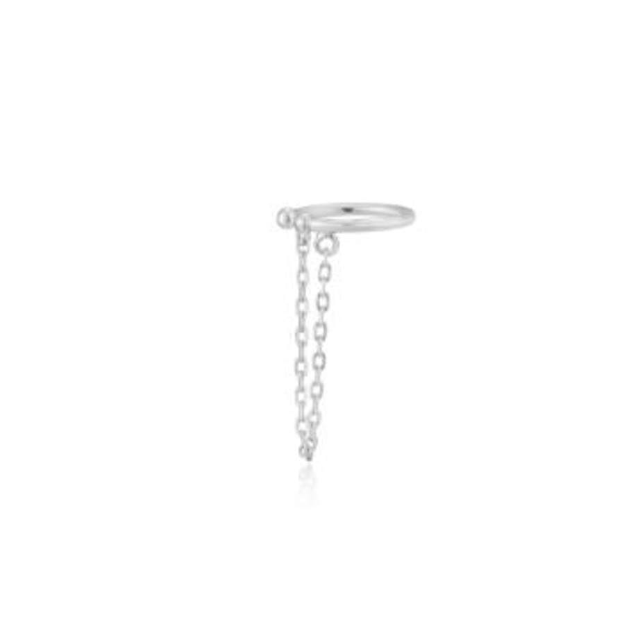 Women ANIA HAIE Earrings | Drop Chain Ear Cuff-Silver