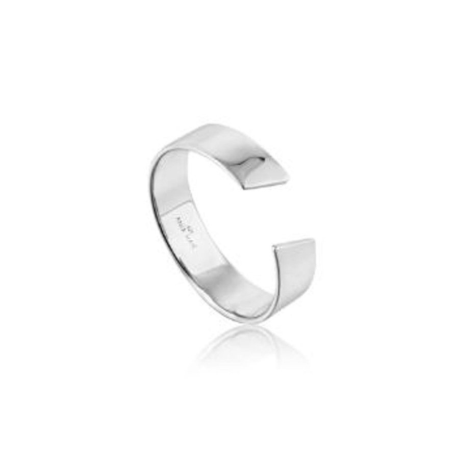 Women ANIA HAIE Rings | Geometry Wide Adjustable Ring-Silver