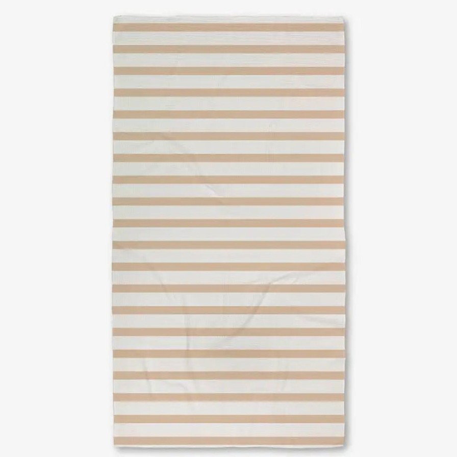 Home Geometry Linens | Sandalwood Stripes Luxe Bath Towel