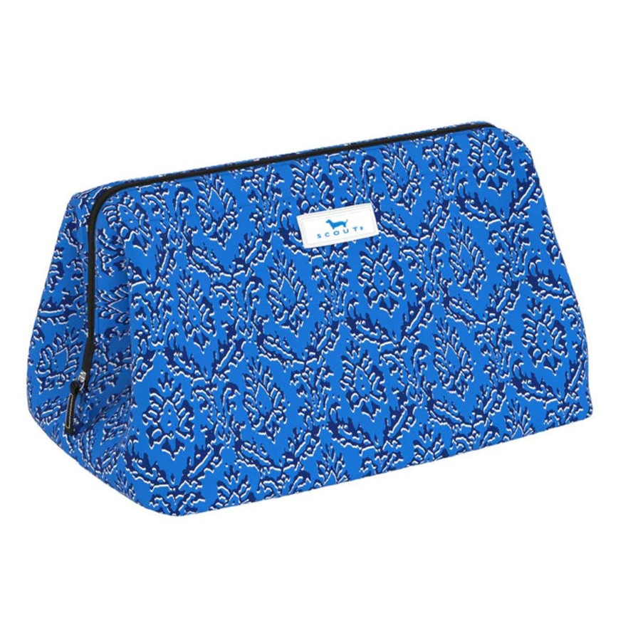 Women SCOUT Cosmetic Bags | Big Mouth Makeup Bag-Pattern: Merci Beau Blue