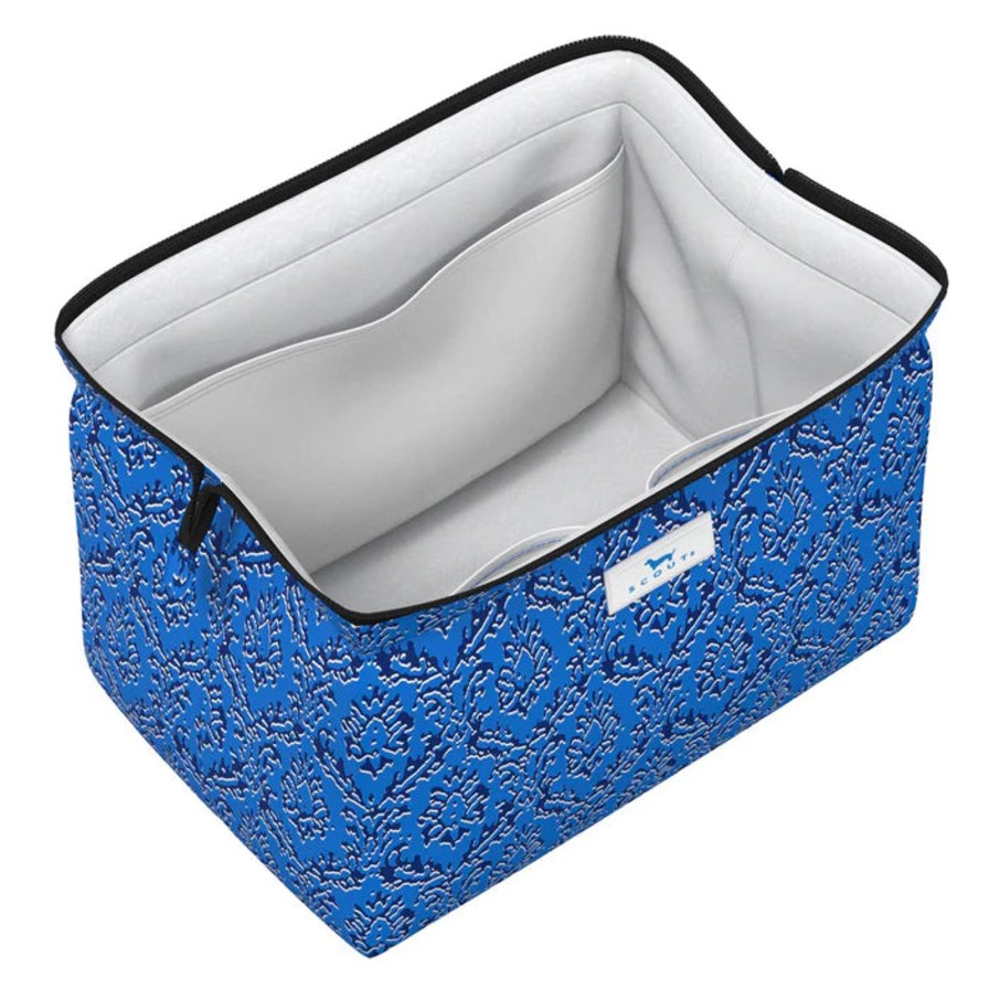 Women SCOUT Cosmetic Bags | Big Mouth Makeup Bag-Pattern: Merci Beau Blue