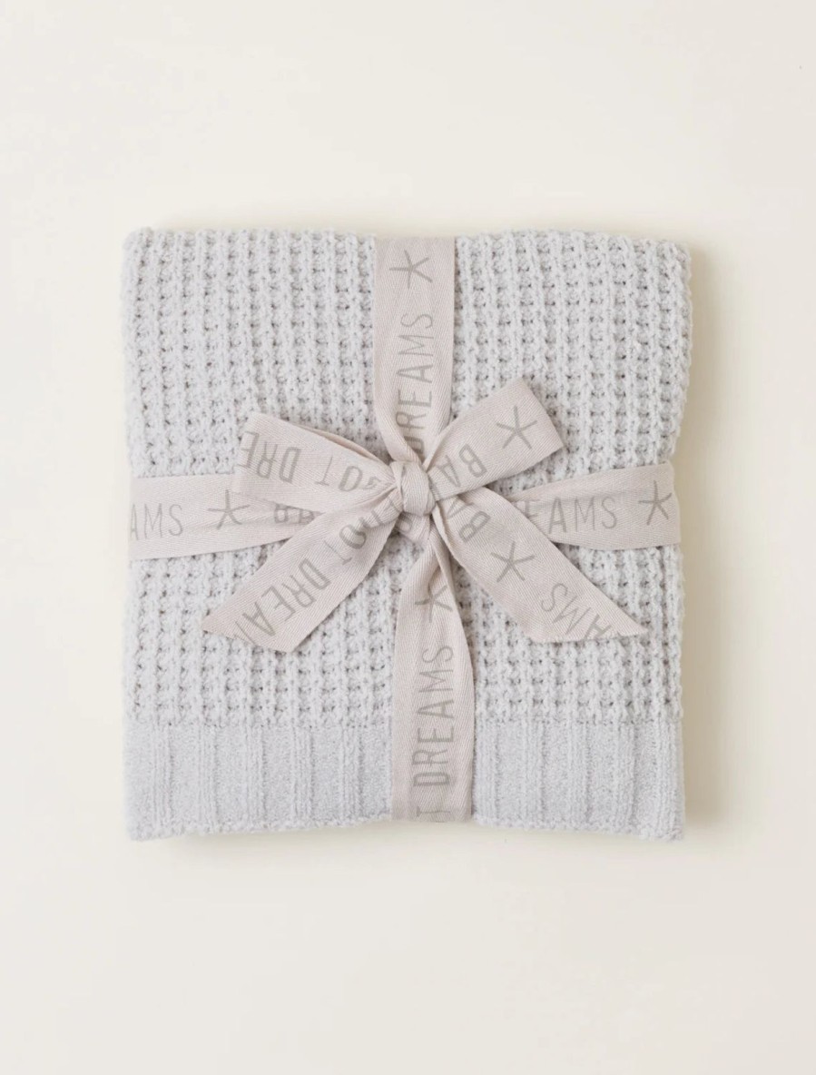 Littles BAREFOOT DREAMS | Waffle Baby Blanket-Fog Gray