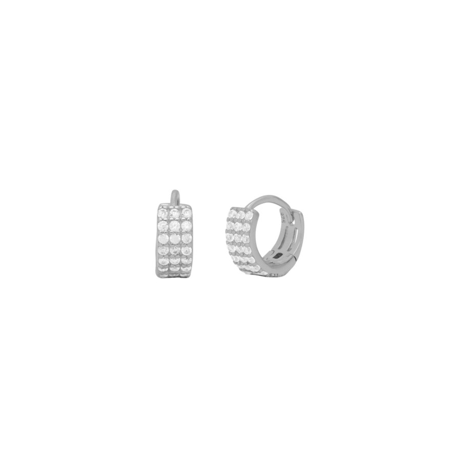 Women fyb Earrings | Marjorie Huggies Silver