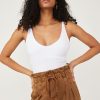 Women Free People Tops | Seamless V Neck Cami-White