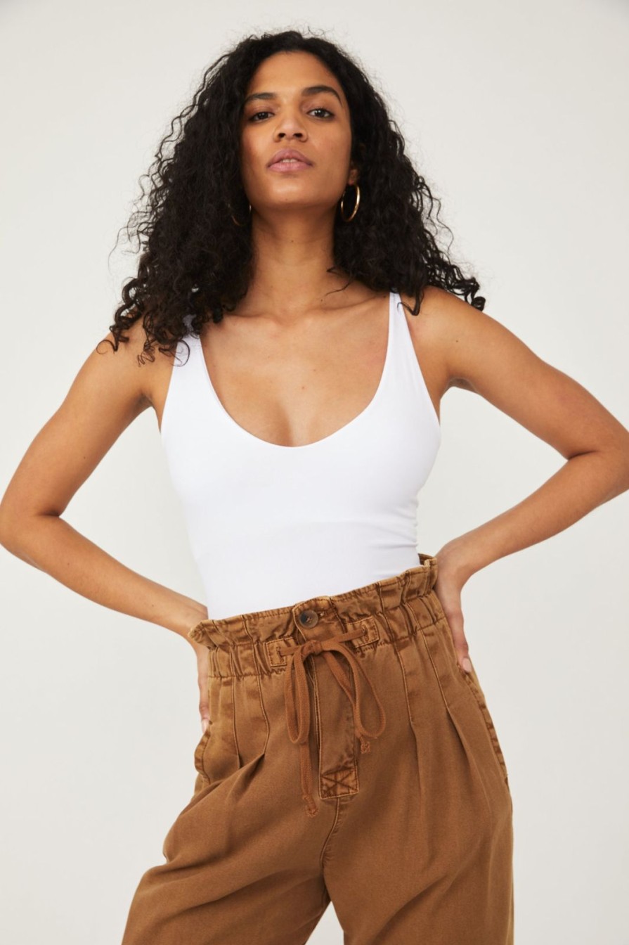 Women Free People Tops | Seamless V Neck Cami-White