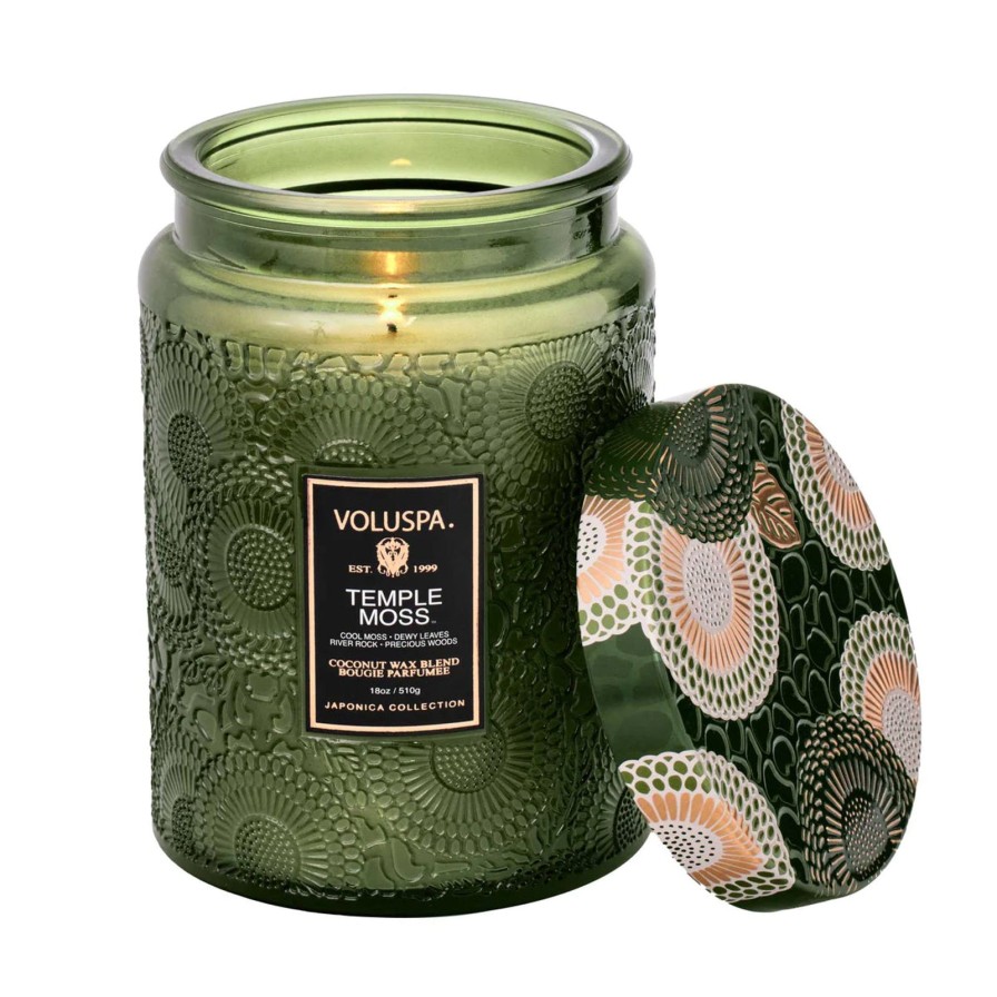 Home Voluspa Candles | Temple Moss Large Jar Candle