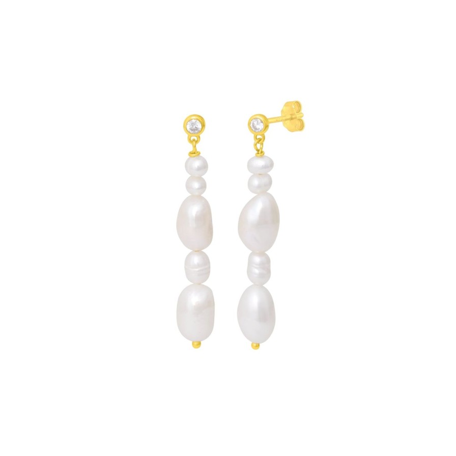 Women fyb Earrings | Kate Pearl Earrings-Gold