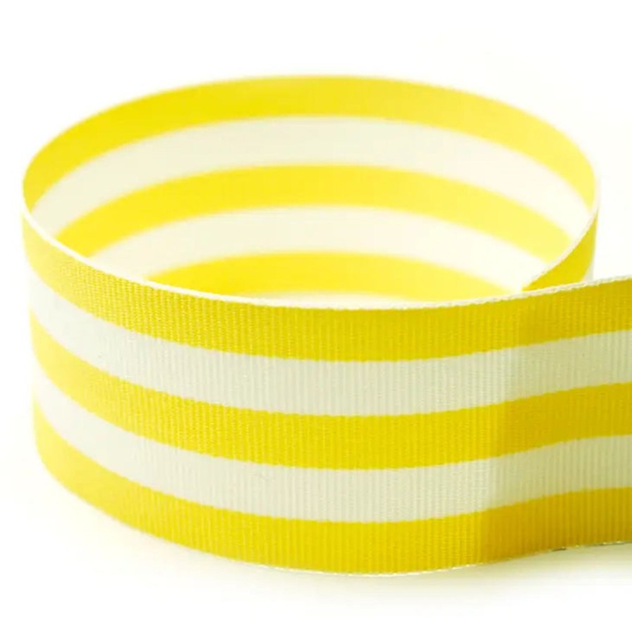 Art & Paper WH Hostess Social Stationary | Striped Grosgrain Ribbon Spool-Yellow