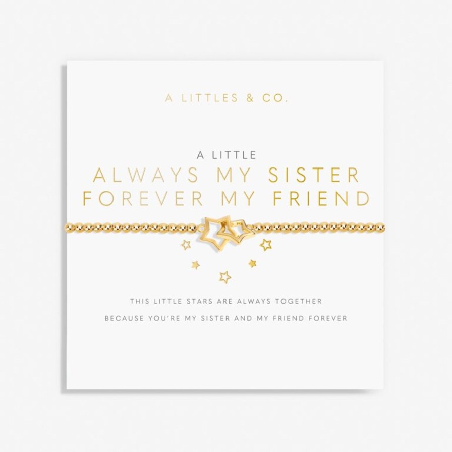 Women A Littles & Co. Bracelets | A Little 'Always My Sister, Forever My Friend' Bracelet In Gold-Tone Plating