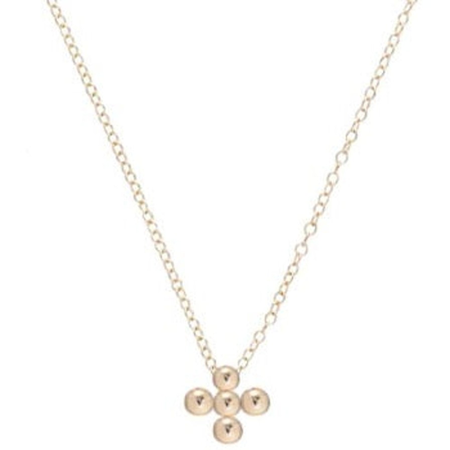 Women Enewton Necklaces | Enewton Classic Beaded Signature Cross Gold