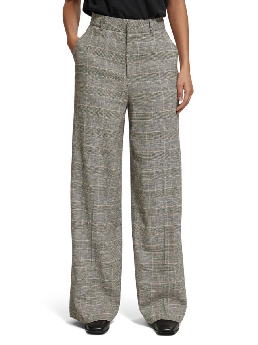 Women Scotch & Soda Bottoms | High Rise Wide Leg Prince Of Wales Pant