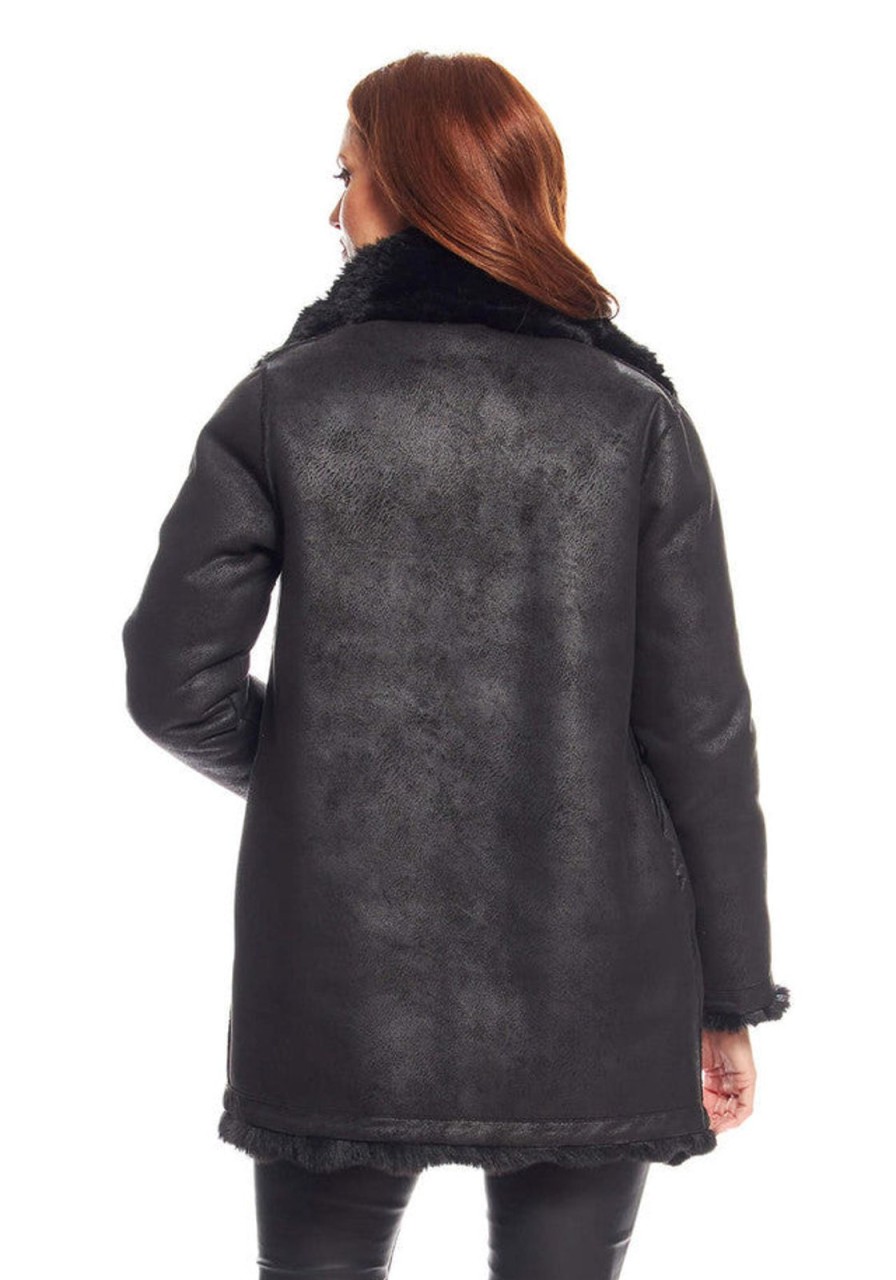 Women Fabulous Furs Sweaters & Jackets | Black Rainier Reversible Mink Coat