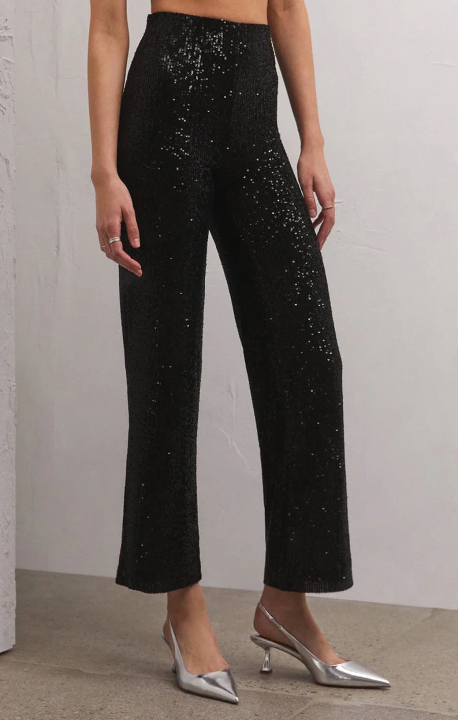 Women ZSupply Bottoms | Skylar Sequin Pant