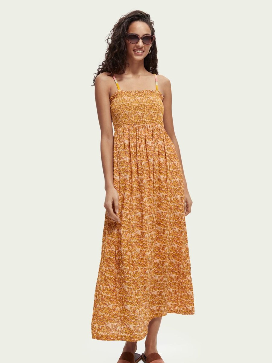 Women Scotch & Soda Dresses | Smocked Seersucker Beach Dress