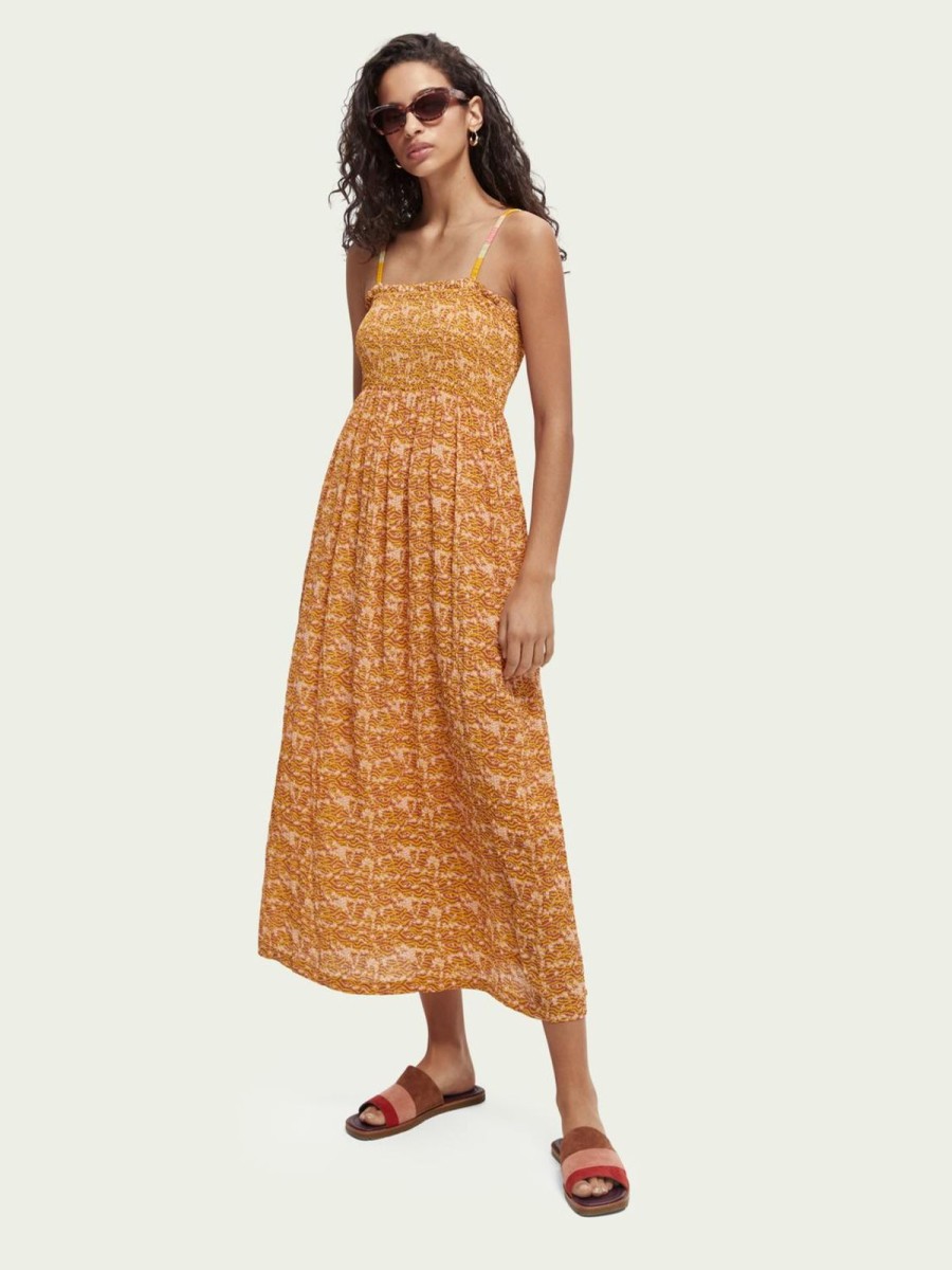 Women Scotch & Soda Dresses | Smocked Seersucker Beach Dress