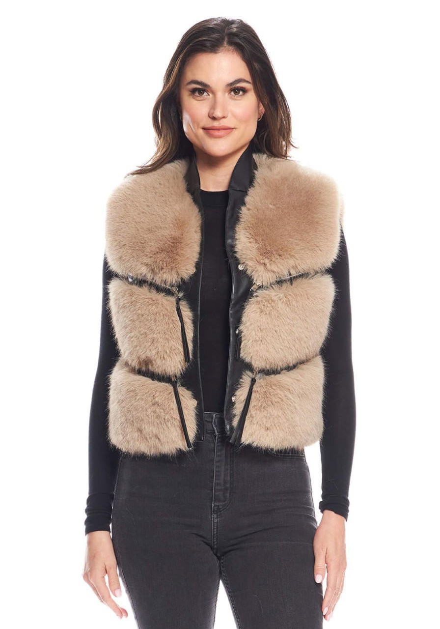 Women Fabulous Furs Sweaters & Jackets | Stone Fox Faux Fur La Moda Vest