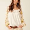 Women Free People Tops | Picking Petals Top-Gold Combo