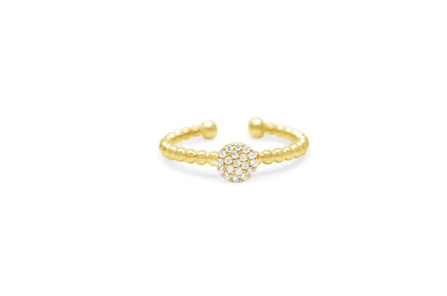 Women Stia Rings | It Fits! Pave Disk Droplet Wire Ring