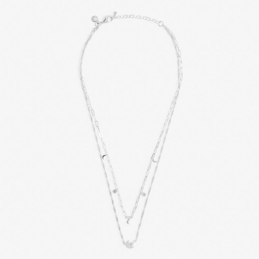 Women A Littles & Co. Necklaces | Stacks Of Style Moon Necklace In Silver Plating