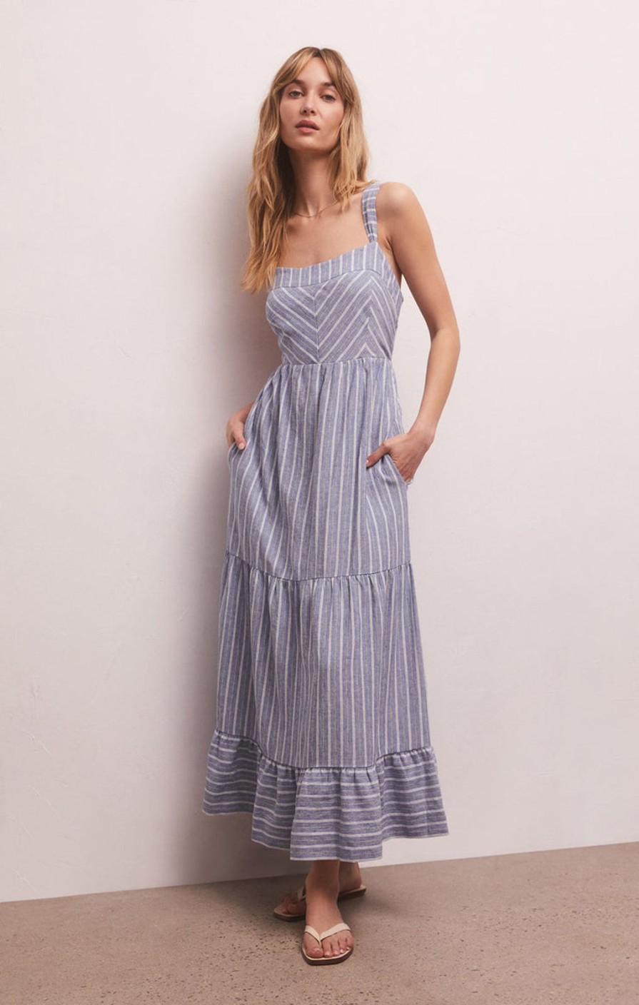 Women ZSupply Dresses | Ayla Striped Midi Dress