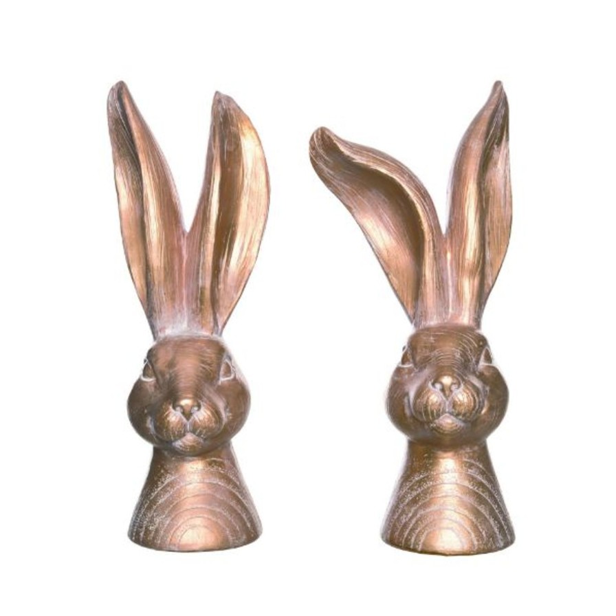 Home SYNPLE Decor | Res Bronze Bunny Head Decor