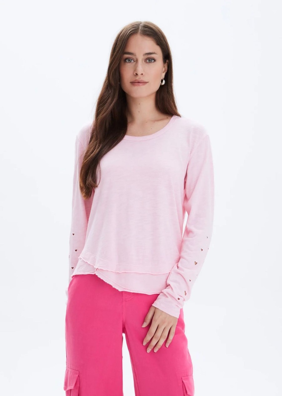 Women CHRLDR Tops | Eyelet Heart Top