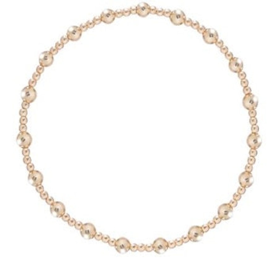 Women enewton Bracelets | Classic Sincerity Pattern 4Mm Bead Bracelet-Gold