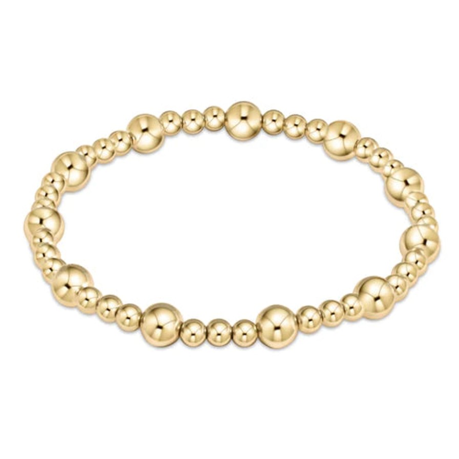 Women Enewton Bracelets | Classic Sincerity Pattern 6Mm Bead Bracelet-Gold