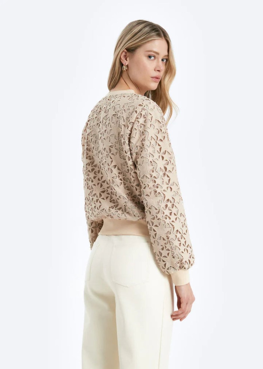 Women CHRLDR Tops | All Over Star Crochet Top