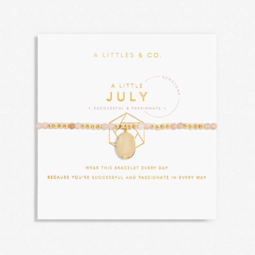 Women A Littles & Co. Bracelets | Birthstone A Little July Bracelet In Gold-Tone Plating-Sunstone