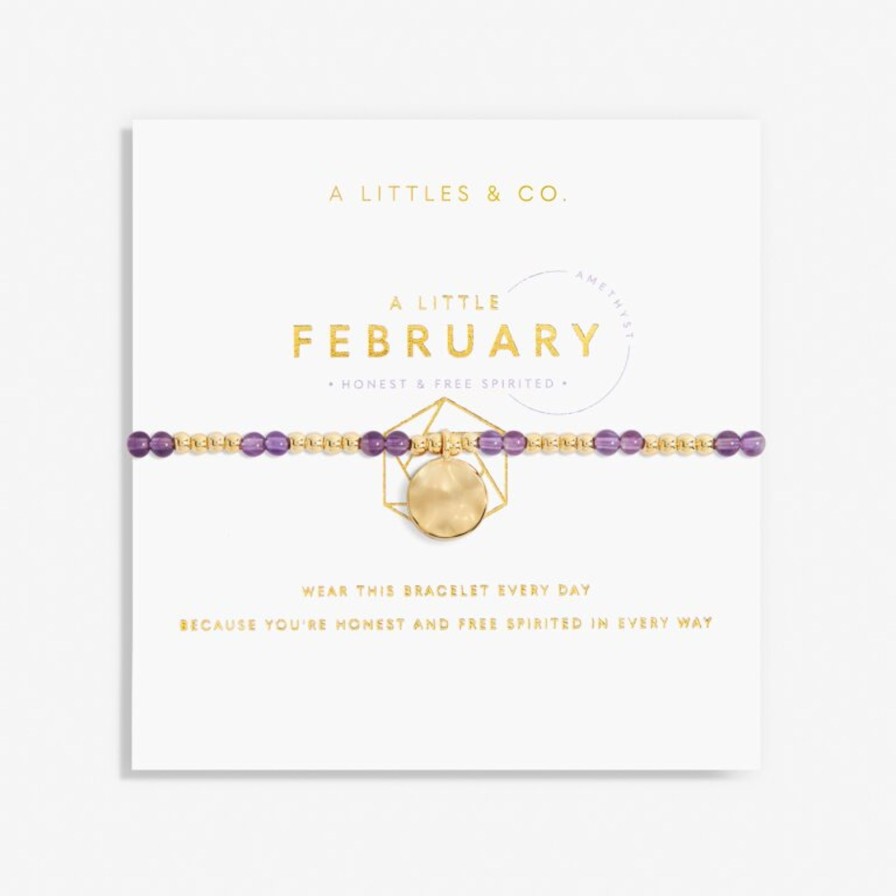 Women A Littles & Co. Bracelets | Birthstone A Little February Bracelet In Gold-Tone Plating-Amethyst