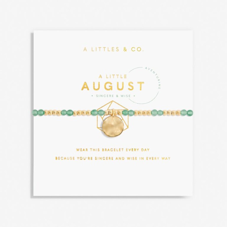 Women A Littles & Co. Bracelets | Birthstone A Little August Bracelet In Gold-Tone Plating-Aventurine