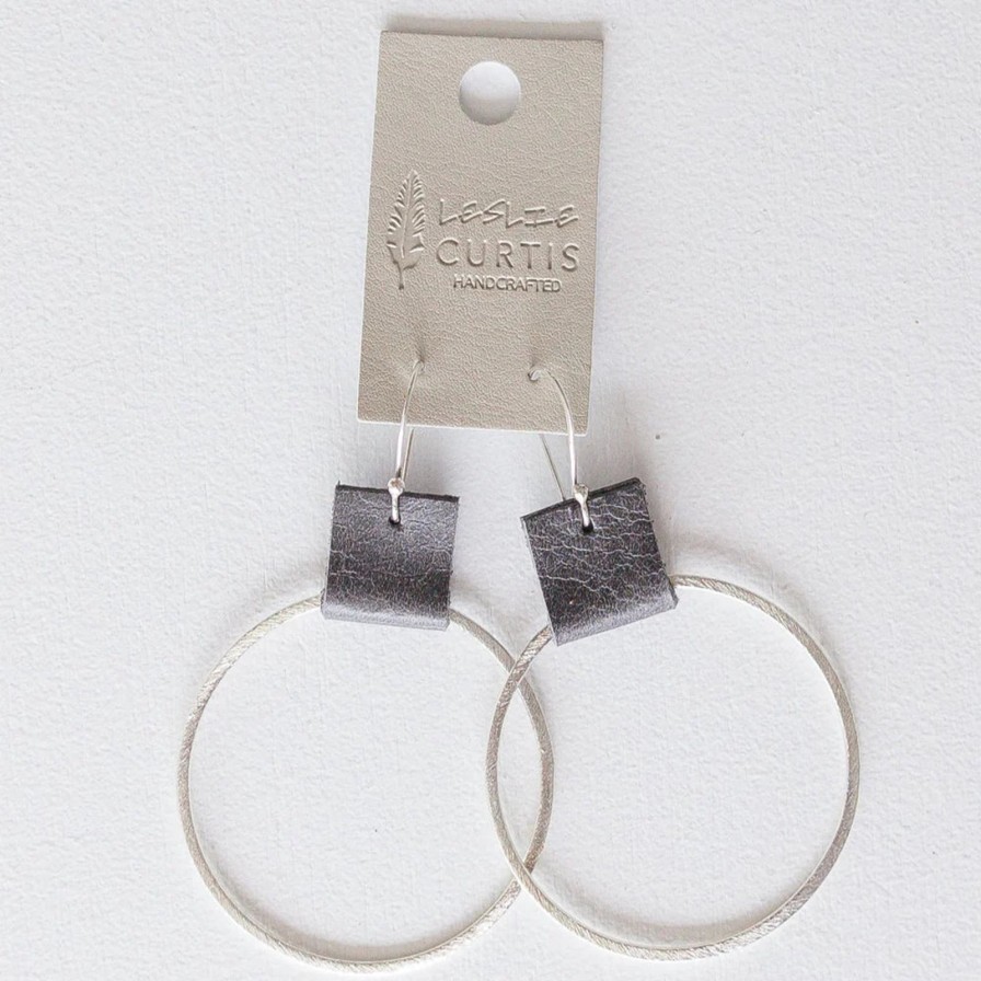 Women Leslie Curtis Earrings | Laura Earrings-Silver/Charcoal