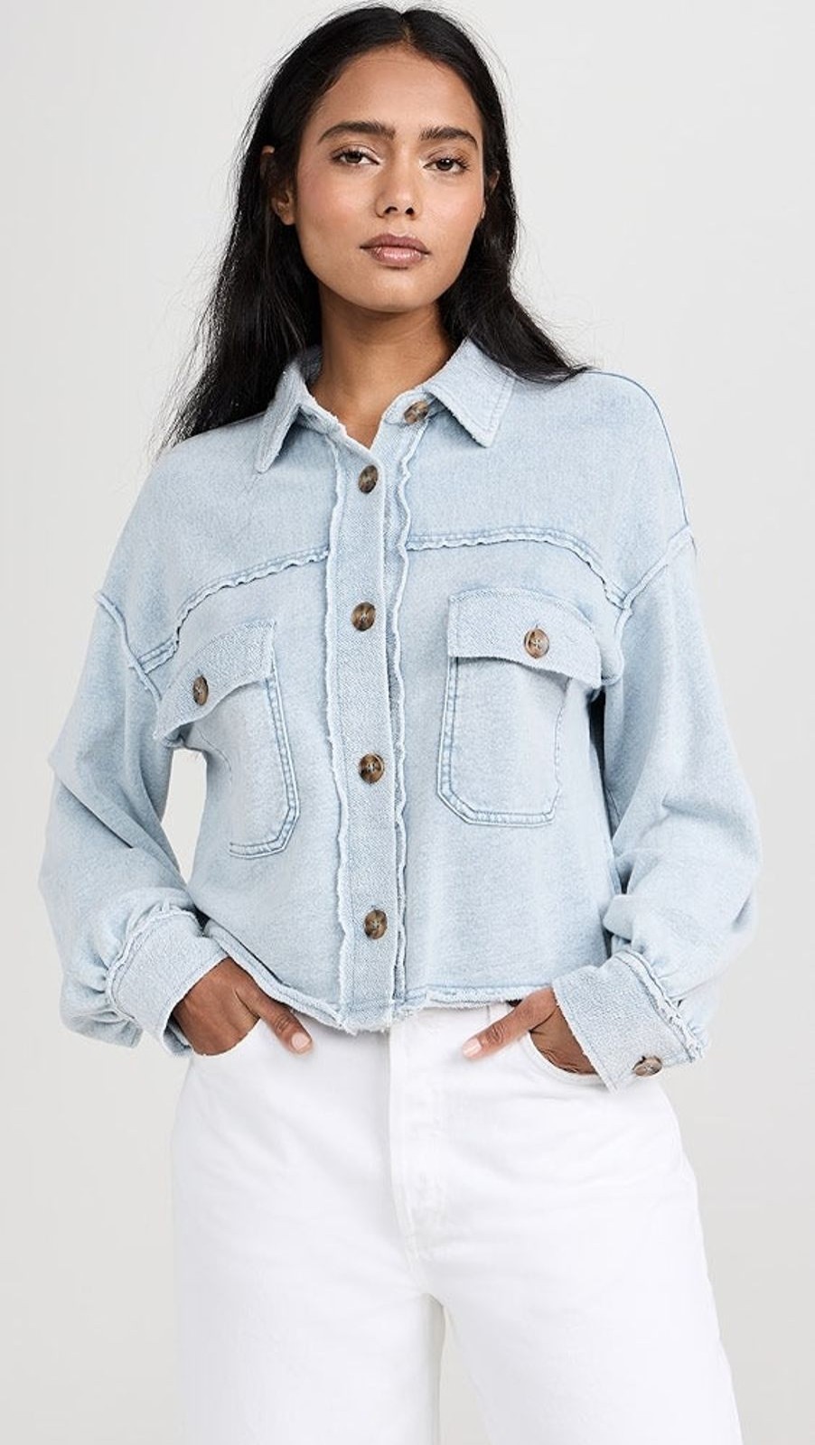 Women ZSupply Sweaters & Jackets | Abbott Knit Denim Jacket